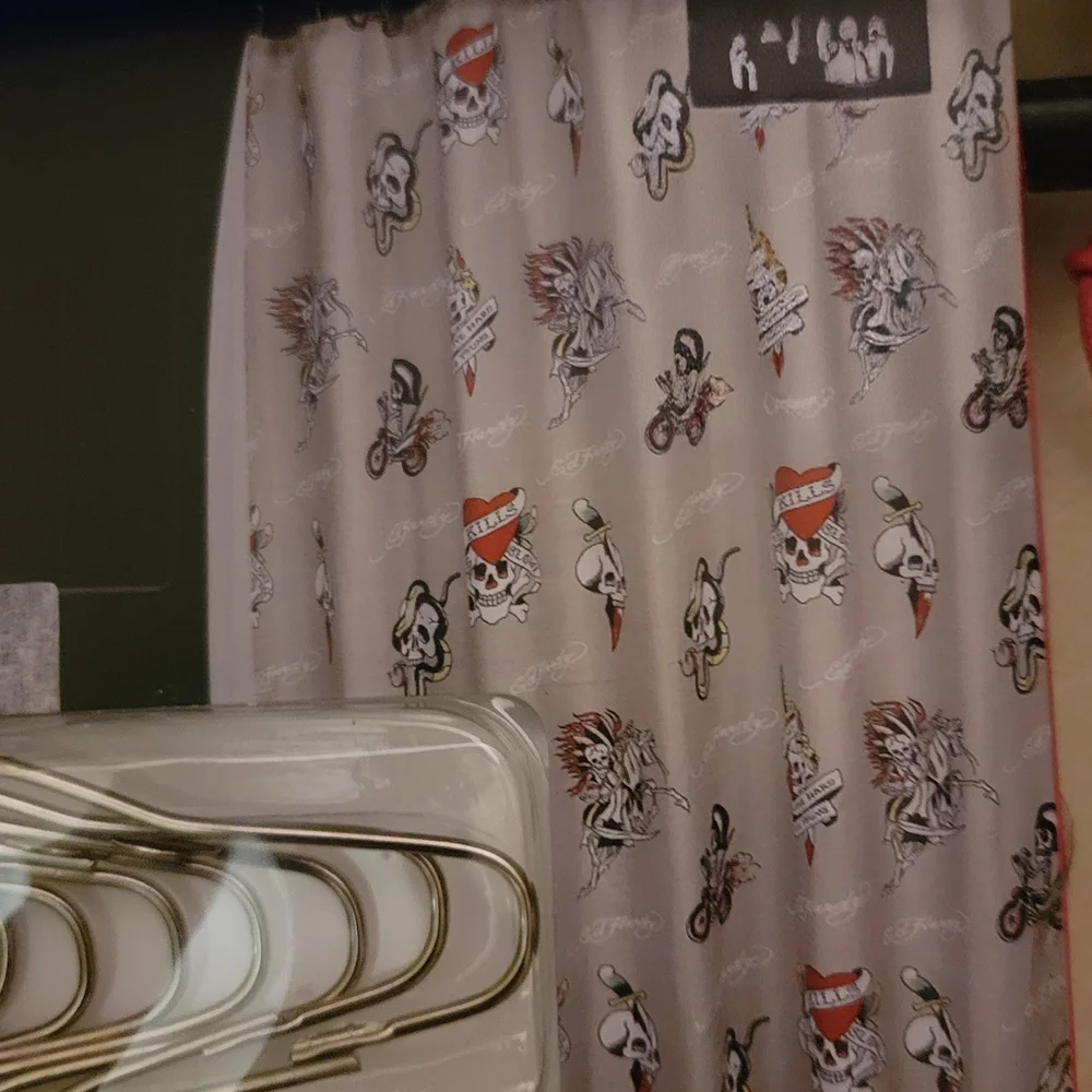 Ed Hardy Shower Curtain Set with Tiger Design